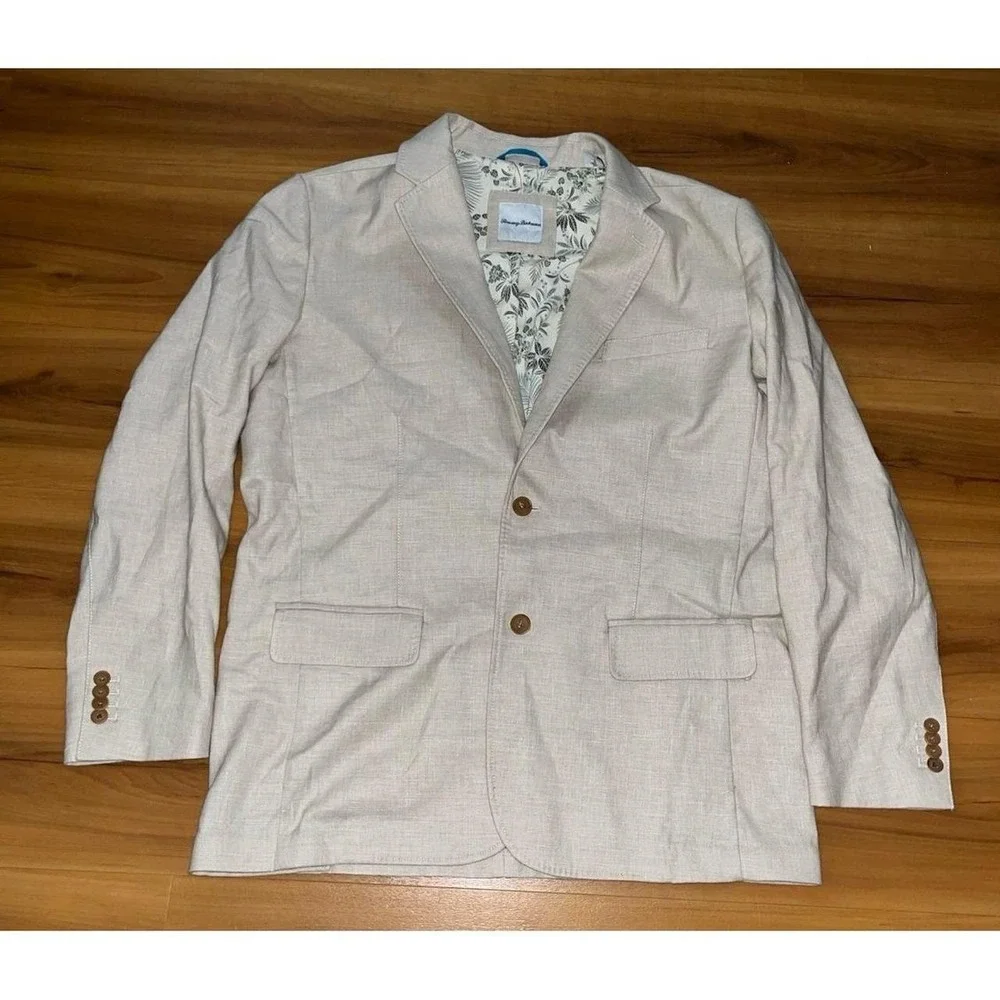 Mens Tommy Bahama Linen Blend 2 button Business Casual Blazer Sport Coat Jacket